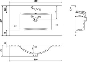 Mexen Atena lavandino incassato nel piano 80 x 46 cm, bianco - 25018000