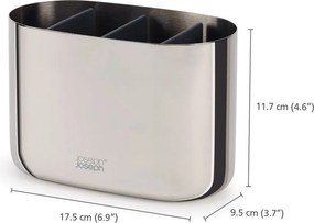 Portaspazzolino verticale color argento lucido in acciaio inox EasyStore Luxe – Joseph Joseph