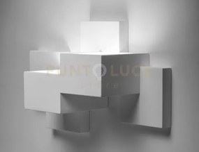 Side applique da parete 2 luci up/down in gesso bianco, attacco gx5...