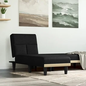 Chaise longue in tessuto nero