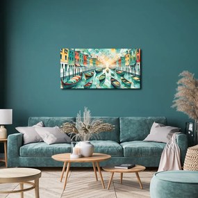 Quadro su tela – Canale veneziano pieno di vita e colori
