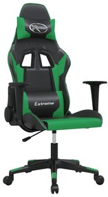 Sedia da gaming nera e verde in similpelle