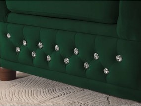 Divano angolare verde allungabile (con penisola a destra/a L) con rivestimento in velluto York Blik – Ropez