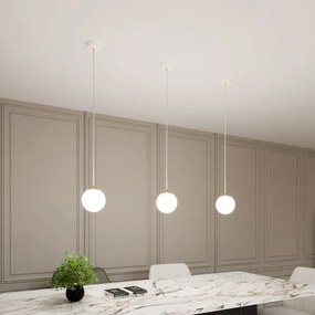 Lampadario a sospensione con filo ROYAL 1xE14/10W/230V diametro 14 cm bianco