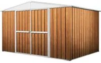 Casetta giardino lamiera Box in Acciaio Zincato 360x345cm x h2.12m - 150KG - 12,42mq - LEGNO