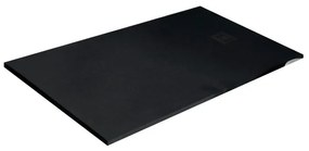 Piatto doccia in resina Strato nero L 180 x L 90 x H 3.2 cm opaco effetto pietra
