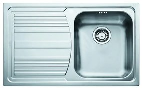 Lavello integrato 1 vasca in inox argento FRANKE Logica Line L 50 x L 79 cm, sgocciolatoio a sinistra