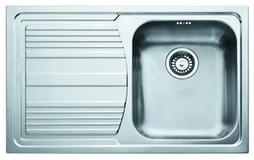 Lavello integrato 1 vasca in inox argento FRANKE Logica Line L 50 x L 79 cm