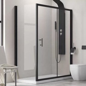 Box doccia 140x70 telaio colore nero e anta scorrevole KFN5000S - KAMALU