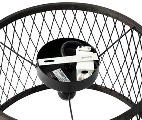 Lampada da soffitto rustica in rattan nero 40 cm IP44 - Calamus