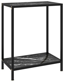 Tavolo Consolle Nero 60x35x75 Cm İn Vetro Temperato /
