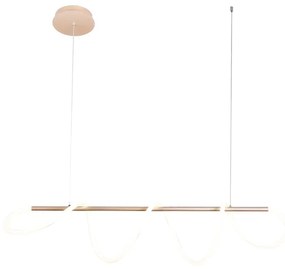 Lampadario Moderno Teddy LED oro, in silicone, L. 120 cm, 4700 LM, NOVECENTO