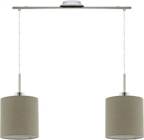 Eglo - Lampadario LED a sospensione TUNJA 2xE27/60W/230V tortora