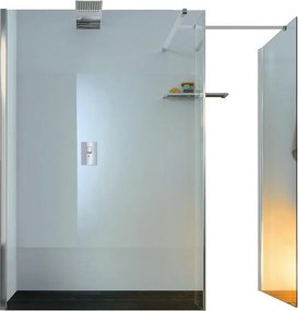 Box doccia walk-in Wens, vetro 6 mm, H 200 cm, profilo cromo