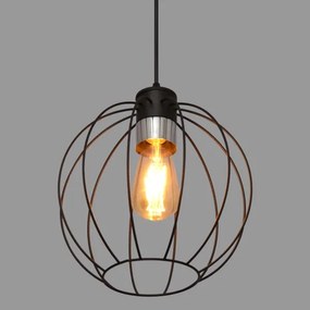 Lampadario a sospensione con filo STARLIGHT 1xE27/15W/230V nero/argento