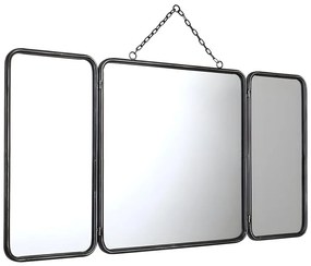Specchio da barbiere vintage L. 60 x H. 112 cm - Grigio metallizzato Vintage - CERRONE