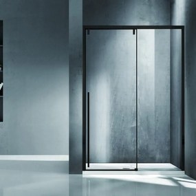 Kamalu - porta doccia 120cm scorrevole con profilo nero vetro 8mm | ksa4000n