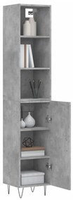 Credenza Grigio Cemento 34,5x34x180 cm in Legno Multistrato