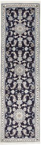 Nain Tappeto persiano 80x290 Blu (Iran) Annodato A Mano