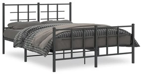 Giroletto Con Testiera E Pediera Metallo Nero 140x190 Cm /