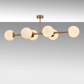 Plafoniera bianca/dorata con paralume in vetro 40x110 cm Fazli – Opviq lights