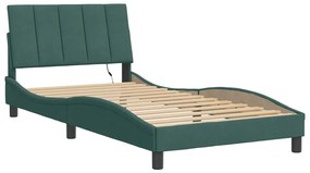 Giroletto con luci led verde scuro 100x200 cm in velluto