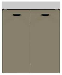 Mobile da bagno sotto lavabo COLAVENE Alaqua beige opaco L 60 x H 76 x P 50 cm 2 ante, lavabo non incluso