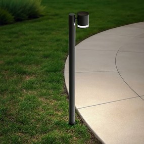 Paletto da Giardino Solare Nero da 100cm, IP54 in Alluminio Colore  Bianco Naturale 4.000K
