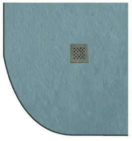 Kamalu - Piatto doccia pietra 90x90 semicircolare colore grigio cemento