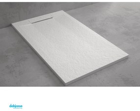 Duplach "Zeus" Piatto Doccia Marmoresina Effetto Peitra Colore Bianco 80x80 H 3 Cm