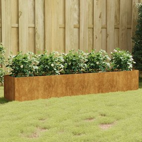 Fioriera Rialzata Da Giardino 200x40x40 Cm İn Acciaio Corten /