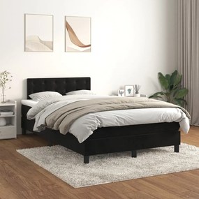 Giroletto A Molle Con Materasso Nero 120x200 Cm İn Velluto /