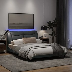 Giroletto con Luci LED Grigio Chiaro 140x200 cm in Tessuto