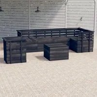 Set Divani da Giardino su Pallet 7 pz Legno Pino Grigio Scuro 3063754