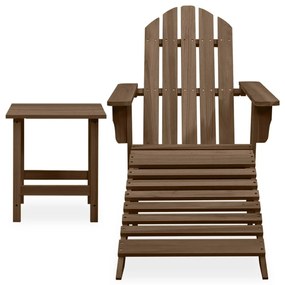 Sedia adirondack con ottomana e tavolo abete massello marrone