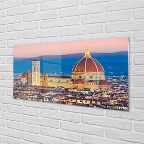 Quadro acrilico Night panorama del dipartimento italiano 100x50 cm