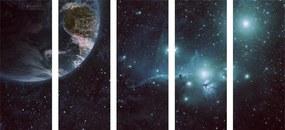 Quadri 5 pezzi – Pianeta nello spazio