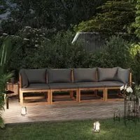 Divano da Giardino a 4 Posti con Cuscino in Legno di Acacia 3057608