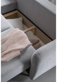 Divano letto angolare grigio chiaro, angolo sinistro Scandic Lagom - Miuform