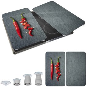 Set di 2 copri stufe in vetro, 52 x 30 cm Cayenne - Wenko