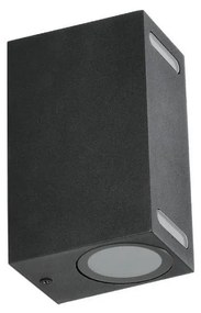 Applique da esterno QUERK 2xGU10/35W/230V IP54 15 cm nero