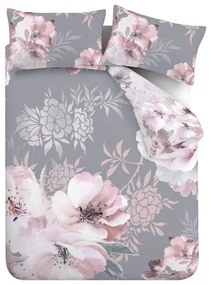 Biancheria da letto grigia , 200 x 200 cm Dramatic Floral - Catherine Lansfield