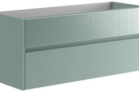 Mobile da bagno sospeso sotto lavabo L 119.5 x H 50 x P 45.5 cm verde laccato opaco, 2 cassetti VISOBATH Niwa