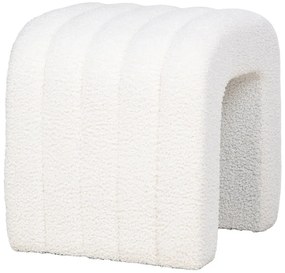 Sgabello bianco in tessuto bouclé Colma - House Nordic