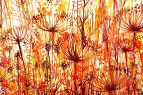 Quadro su tela – Dente di leone in tonalità arancioni