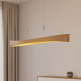 Lampada a sospensione Beazina Lindby, dimmerabile, Legno chiaro, Soggiorno / Sala da pranzo, Metallo, Moderno, Lampada a sospensione