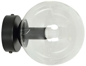 Applique ROSSI 1xE14/10W/230V nero/limpido