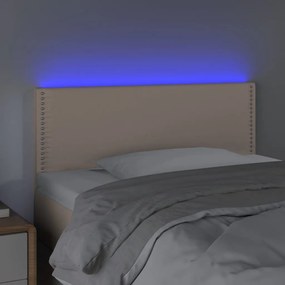 Testiera cappuccino a led 100x5x78/88 cm in similpelle