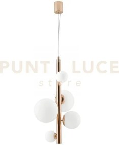 Lampadario a sospensione hera oro 5 luci attacco g9 45x180cm  in me...