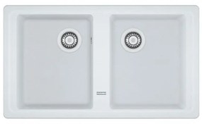 Lavello integrato 2 vasche FRANKE Boston fragranite L 50 x L 86 cm bianco